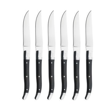Jumbo Lucca 6 Piece Meat Knife Set Black 25 cm
