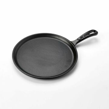 Lava Döküm Yuvarlak Pizza Krep Pankek Tavası Döküm Demir Yekpare Saplı Ø 20 cm