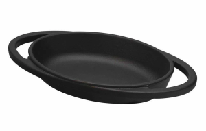 Lava Döküm Oval Sahan Döküm Demir Yekpare Çift Kulplu 15x10 cm