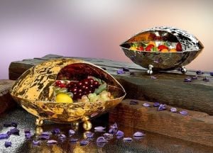 Güren Metal Bera Dövme Sunumluk Kapaklı Gold 33x19,5 cm