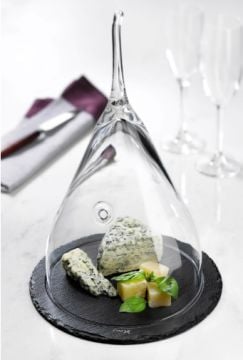 Paşabahçe Nude Fromage Presentation Tray with Stone Base - 28106
