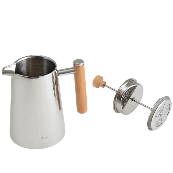 Jumbo Venti X Double Wall Çelik French Press Ahşap Saplı 800 cc