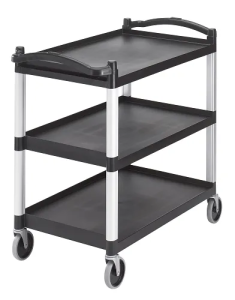 Cambro Plastik Servis Arabası 3 Katlı Siyah - (BC340KD)