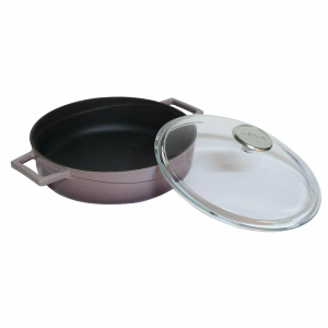 Lava Döküm Yayvan Tencere Glaze Serisi 3,51 lt Mor