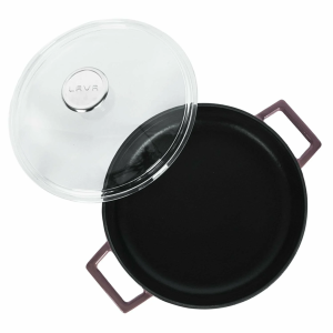 Lava Döküm Yayvan Tencere Glaze Serisi 3,51 lt Mor