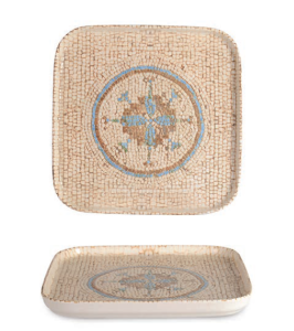 Rinart Porselen Celest Nordic Dikdörtgen Verano Düz Tabak 16,5x16,5 cm