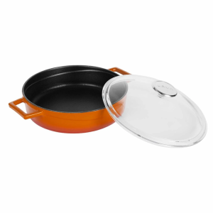 Lava Döküm Yayvan Tencere Glaze Serisi 3,51 lt Turuncu