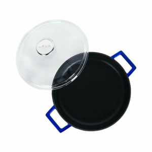 Lava Döküm Yayvan Tencere Glaze Serisi 2,47 lt Mavi