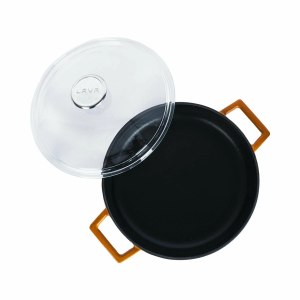 Lava Döküm Yayvan Tencere Glaze Serisi 2,47 lt Turuncu