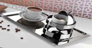 Güren Metal Kahve Sunum Tepsisi 14,5x32,5 cm
