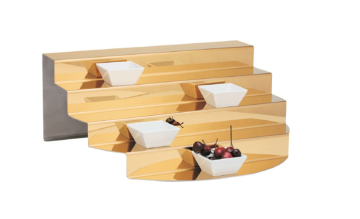 Güren Metal Teşhir Merdiveni Oval Elegance 5 Katlı Gold