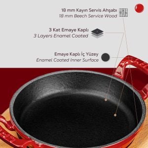 Lava Kulplu Yuvarlak Sahan Sunum Seti Ø 16 cm