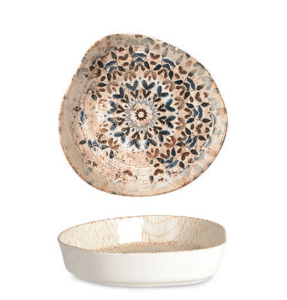 Rinart Porselen Aztec Nordic Organik Vogue Çukur Tabak 21 cm