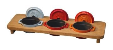 Lava Mini Yuvarlak Tencere Sunum Seti 3'lü 19x55x7 cm