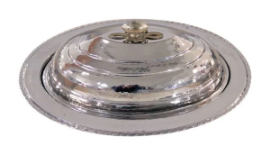 Bakır Nikel Oval Servis Tabağı 20x27 cm