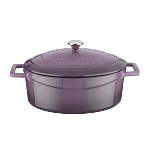 Lava Döküm Oval Tencere Folk Serisi 3,9 lt Mor