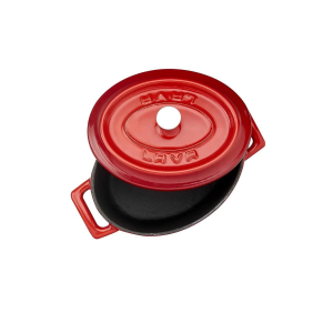 Lava Döküm Mini Oval Tencere 0,36 lt Kırmızı