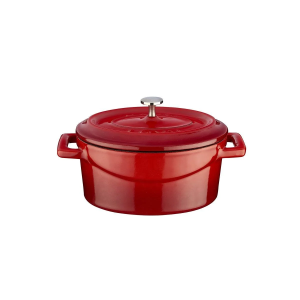 Lava Döküm Mini Oval Tencere 0,36 lt Kırmızı