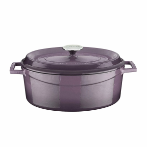 Lava Döküm Oval Tencere Trendy Serisi 3,9 lt Mor
