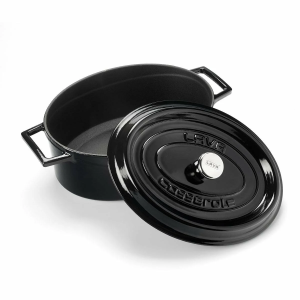 Lava Döküm Oval Tencere Trendy Serisi 3,9 lt Siyah