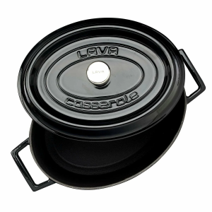 Lava Döküm Oval Tencere Trendy Serisi 3,9 lt Siyah