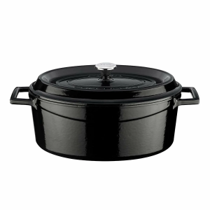 Lava Döküm Oval Tencere Trendy Serisi 3,9 lt Siyah
