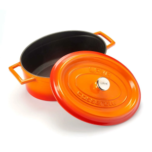 Lava Döküm Oval Tencere Trendy Serisi 3,9 lt Turuncu