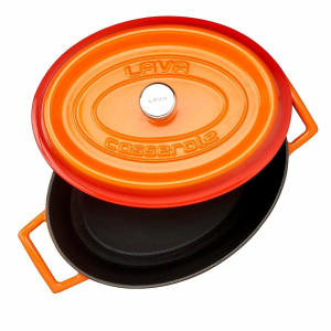 Lava Döküm Oval Tencere Trendy Serisi 3,9 lt Turuncu