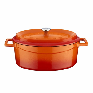 Lava Döküm Oval Tencere Trendy Serisi 3,9 lt Turuncu