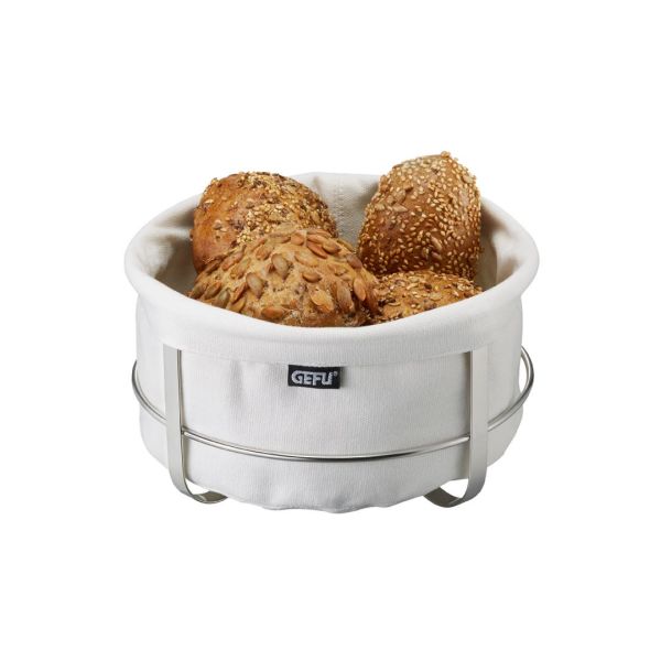 Jumbo Gefu Round Bread Basket White 21.5x11.2 cm