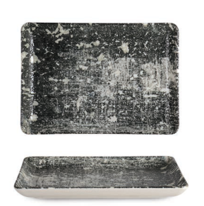 Rinart Porselen Nero Flora Dikdörtgen Servis Tabağı 24x17 cm