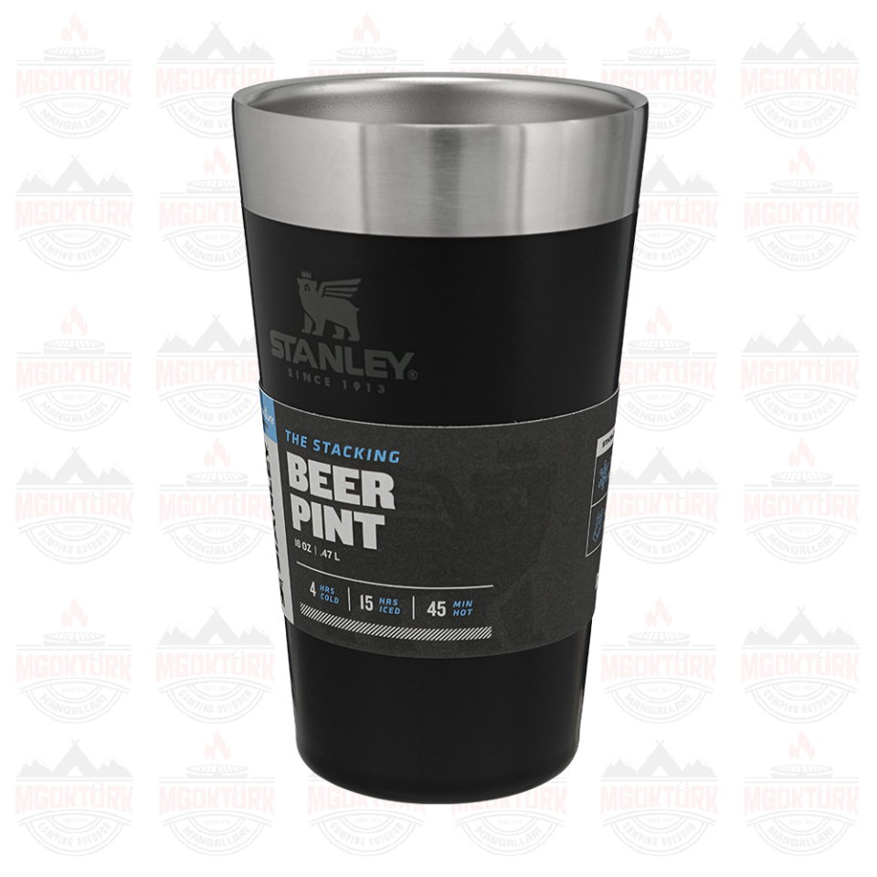 The Stacking Beer Pint 0.47L / 16oz Matte Black Pebble 10-02282-058 / 6939236348317