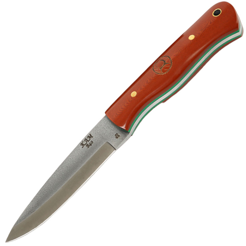 B40 D2 STEEL RED AND BROWN HANDLE FİXED BLADE B40-D2KK