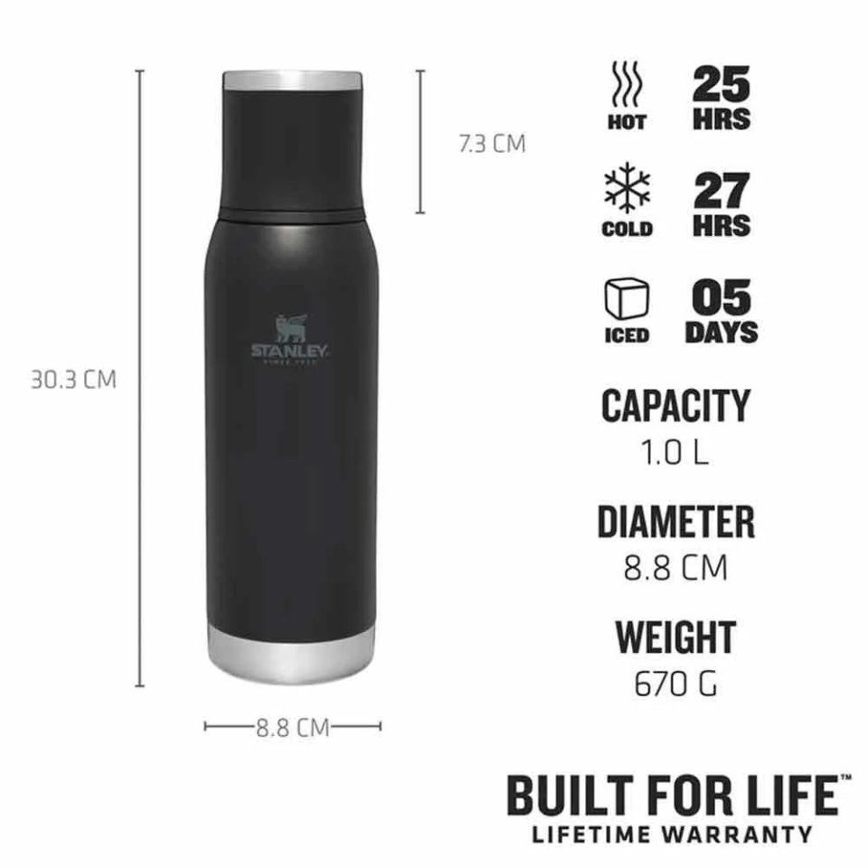 THE ADVENTURE TO GO BOTTLE 1.0L  1.1 QT BLACK 10-10819-010  1210001904125