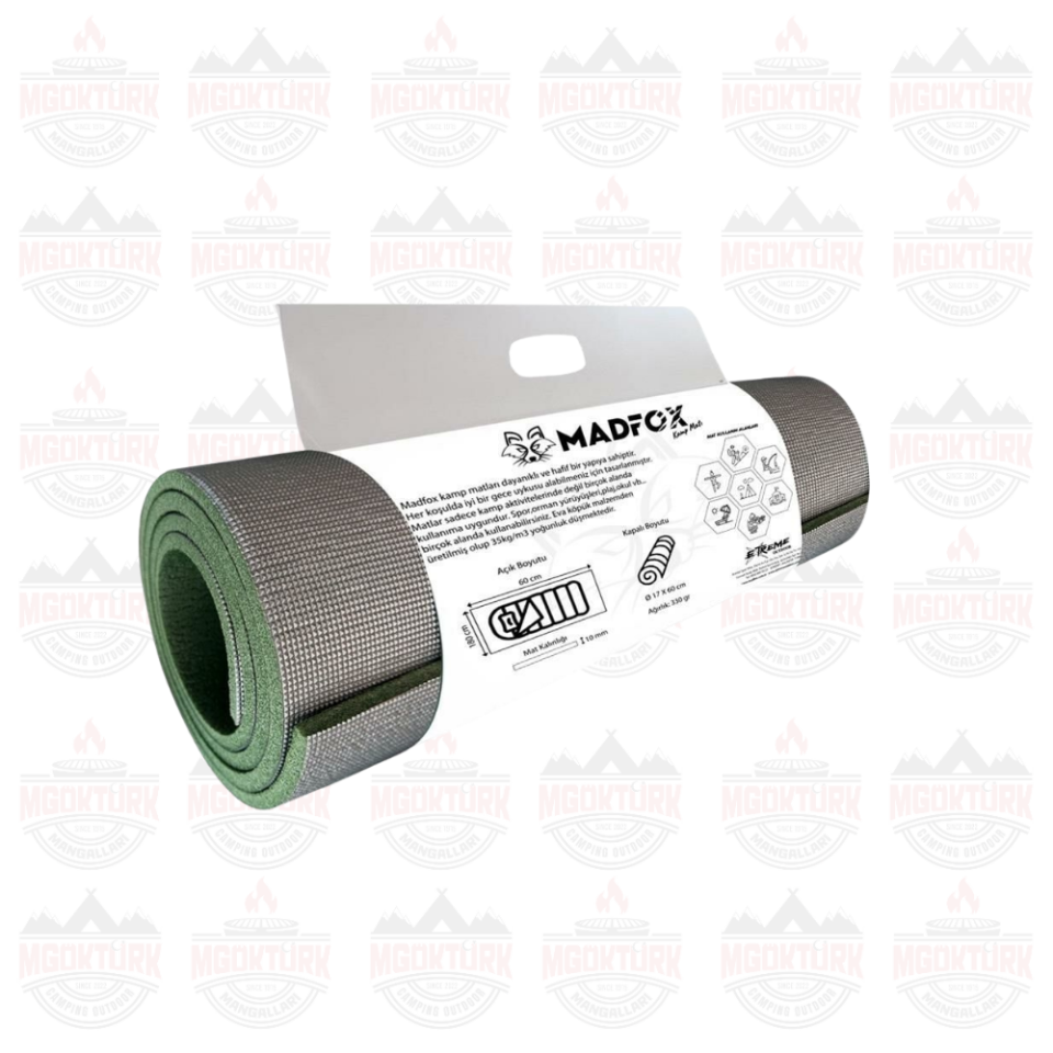 Thermic Prolight Insulated Kamp Matı [ Gri/Yeşil | 180*60cm-10mm | XPE-35 ] Gri/Yeşil