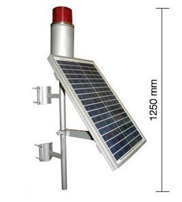 25W Harici Solar Panelli Uçak İkaz Lambası (Kelepçeli)