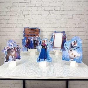 Frozen  Temalı Dekoratif Ayaklı 5li Pano Seti