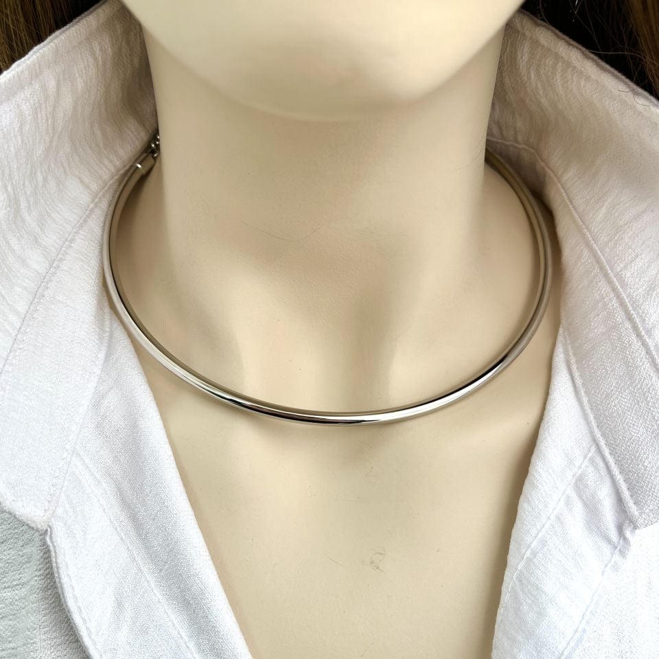 Çelik Sade Choker Kolye