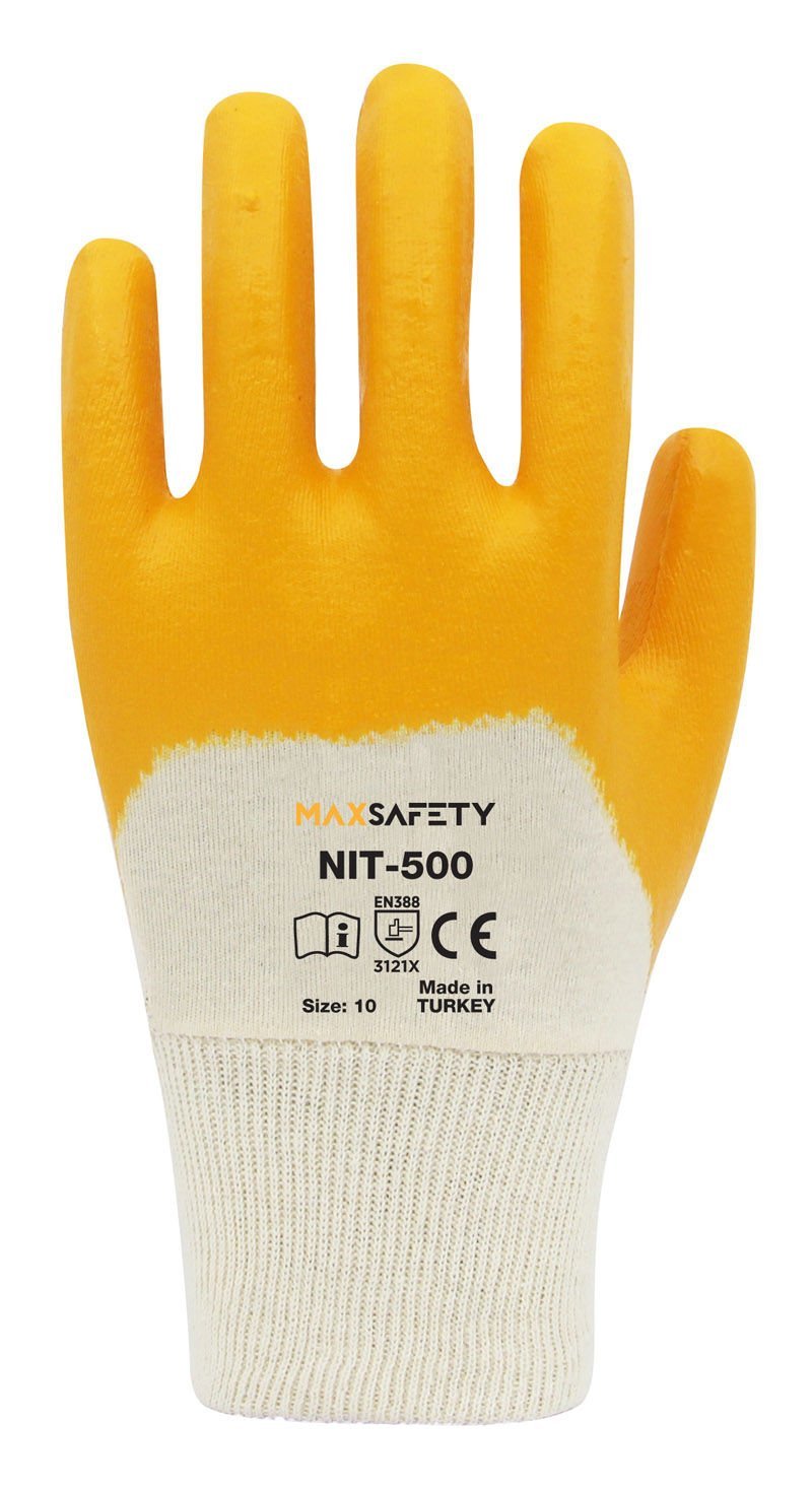 MAXSAFETY NIT-500 NİTRİL KAPLI ELDİVEN