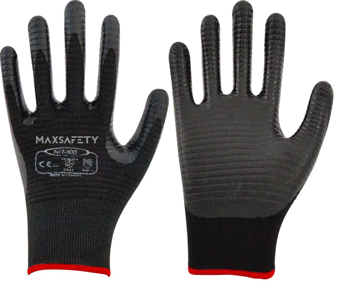 MAXSAFETY NIT-300 NITRILE COATED GLOVES