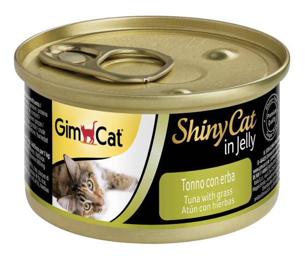 GimCat ShinyCat Ton Balıklı Çimenli Jöleli Yetişkin Konserve Kedi Maması 70 gr