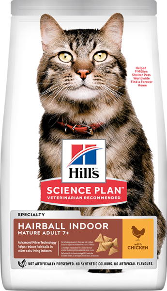 Hill's +7 Hairball & Indoor Tavuk Etli Yaşlı Kedi Maması 1.5 Kg