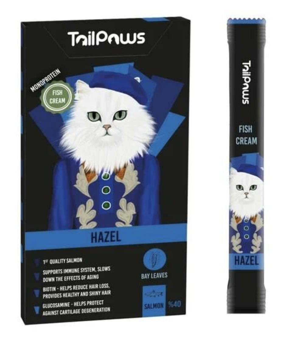 TailPaws Hazel Somon Balıklı Sıvı Kedi Ödülü 5x15 gr