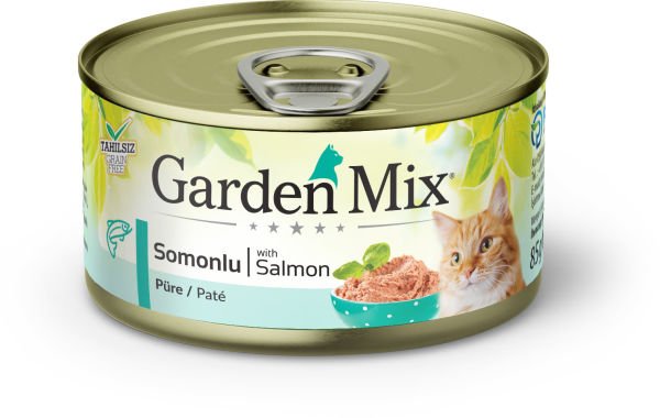 Garden Mix Kıyılmış Somonlu Tahılsız Konserve Kedi Maması 85 Gr
