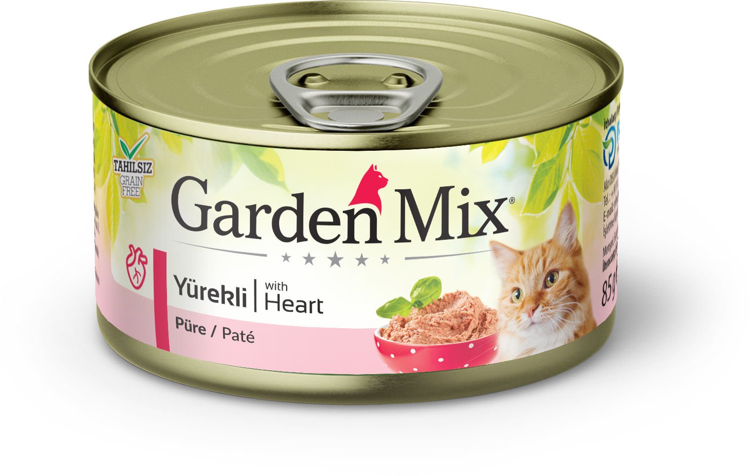 Gardenmix Kıyılmış Yürekli Tahılsız Konserve Kedi Maması 85g