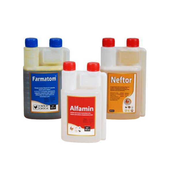 3lü Set Farmatom Vitamin (500 ml) - Neftor Hırıltı (500 ml) - Alfamin İshal (500 ml)