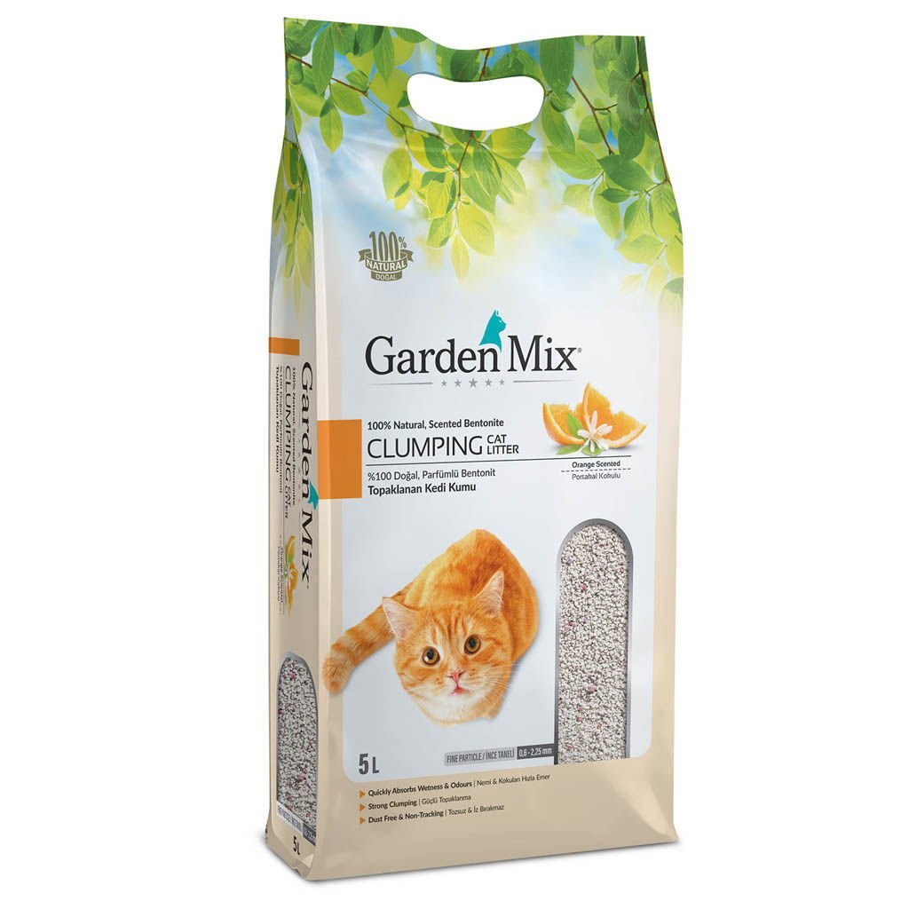 Gardenmix Bentonit Portakallı İnce Kedi Kumu 5 Lt