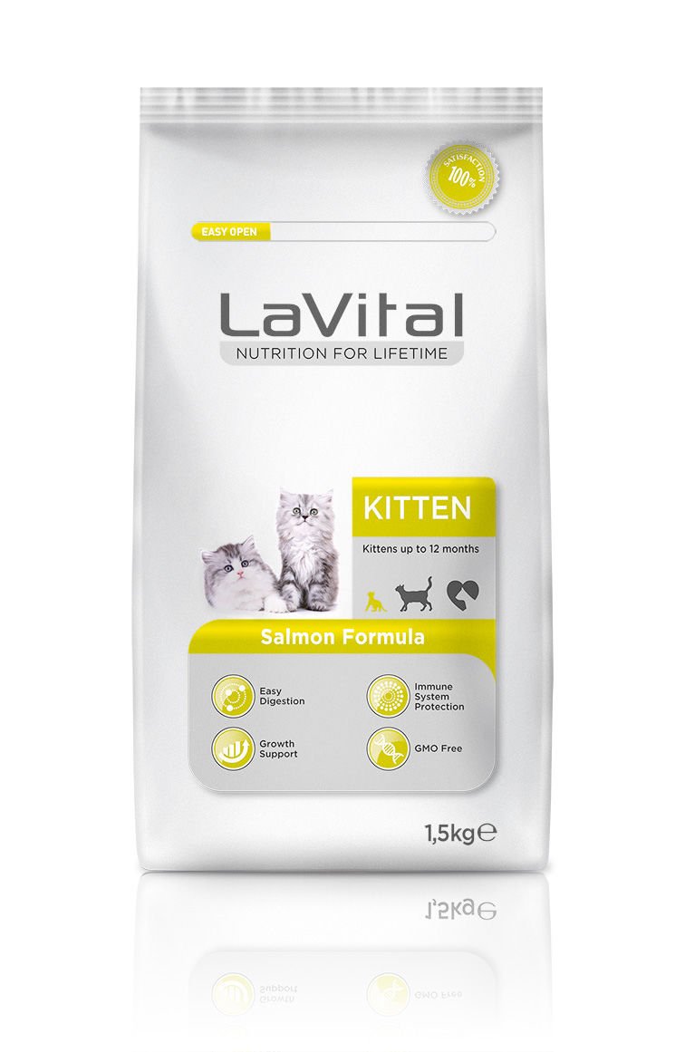 LaVital Kitten Somonlu Yavru Kedi Maması 1,5 Kg