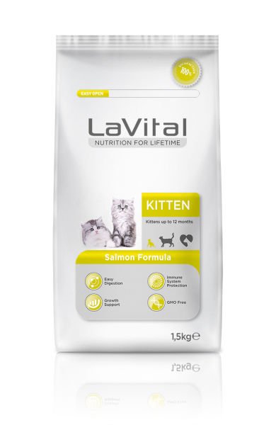 LaVital Kitten Somonlu Yavru Kedi Maması 1,5 Kg