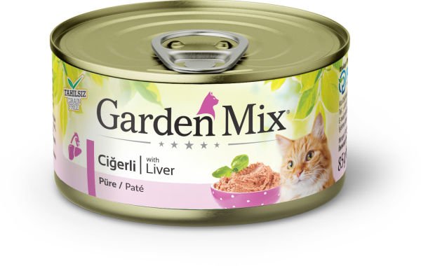 Garden Mix Kıyılmış Ciğerli Tahılsız Konserve Kedi Maması 85 Gr